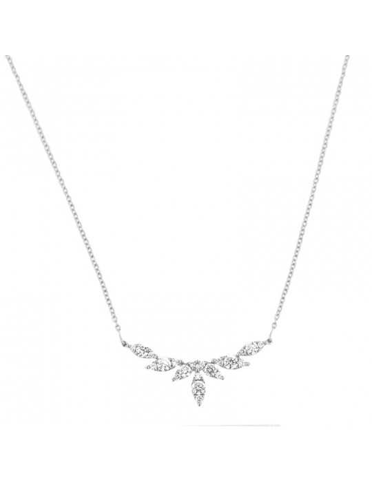 Giorgio Visconti Woman's Necklace - White Gold Pendant with Natural Diamonds - 0