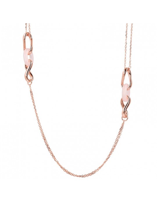 Bronzallure Necklace - Variegated - Intertwined-Rose Quartz-WSBZ02037.PQ