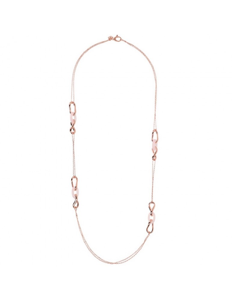 Bronzallure Necklace - Variegated - Intertwined-Rose Quartz-WSBZ02037.PQ