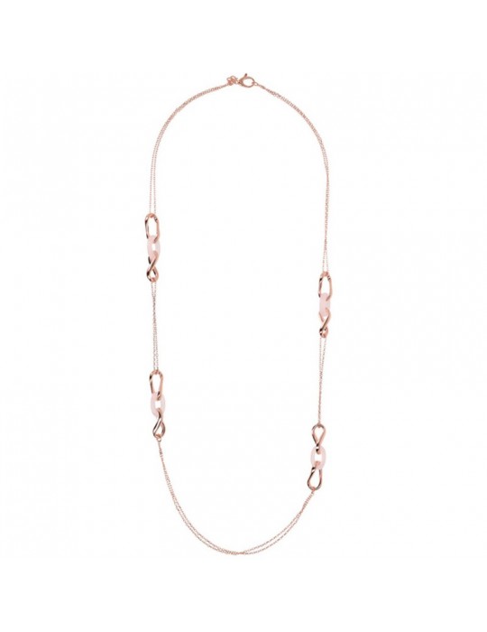 Bronzallure Necklace - Variegated - Intertwined-Rose Quartz-WSBZ02037.PQ