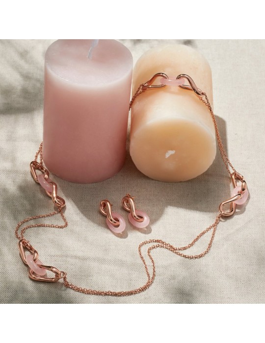 Collana Bronzallure - Variegata - Intrecciate-Quarzo Rosa-WSBZ02037.PQ