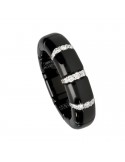 Roberto Demeglio Woman's Ring - Pura in Polished Black Ceramic and White Diamonds 0.17 ct - 0