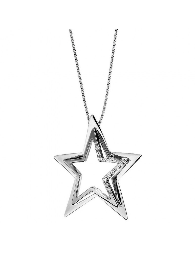 Comete Necklace in Gold with Star and Diamonds for Women - 0