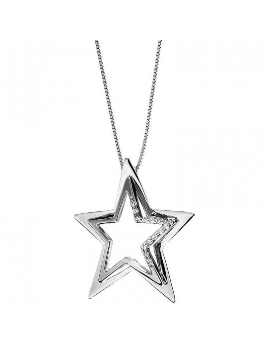 Comete Necklace in Gold with Star and Diamonds for Women - 0