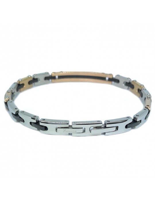 Bracciale Zancan Uomo - Hi-Teck - Acciaio 316L PVD Nero - Rose Gold - EHB215