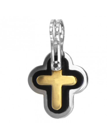 Pendente Arkano - Croce - Oro Bianco - Oro Giallo 18 carati - APF1008BGC