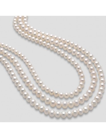 Miluna Women's Bracelet - with 6 - 6.5 mm Freshwater Pearl String and 18K White Gold Clasp - 0