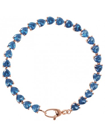 Bronzallure Bracelet - Altissima - Hearts - Blue Zircons-WSBZ02023.LB-LG
