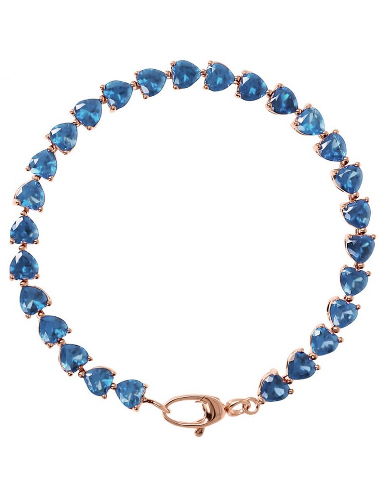 Bracciale Bronzallure - Altissima - Cuori -Zirconi Blu-WSBZ02023.LB-LG