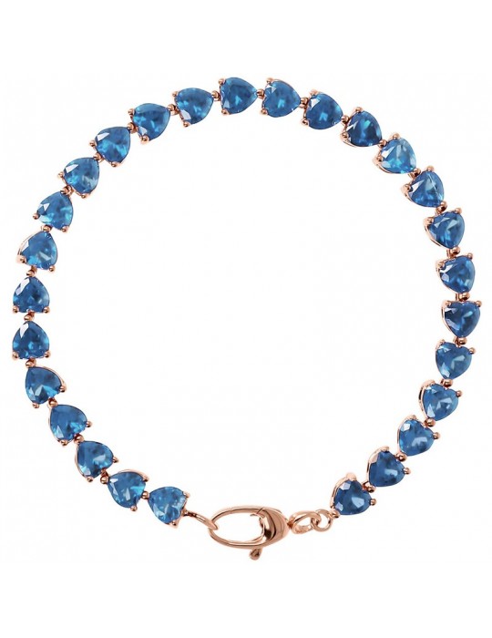Bracciale Bronzallure - Altissima - Cuori -Zirconi Blu-WSBZ02023.LB-LG