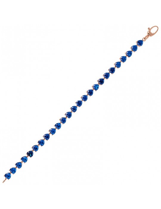 Bracciale Bronzallure - Altissima - Cuori -Zirconi Blu-WSBZ02023.LB-LG