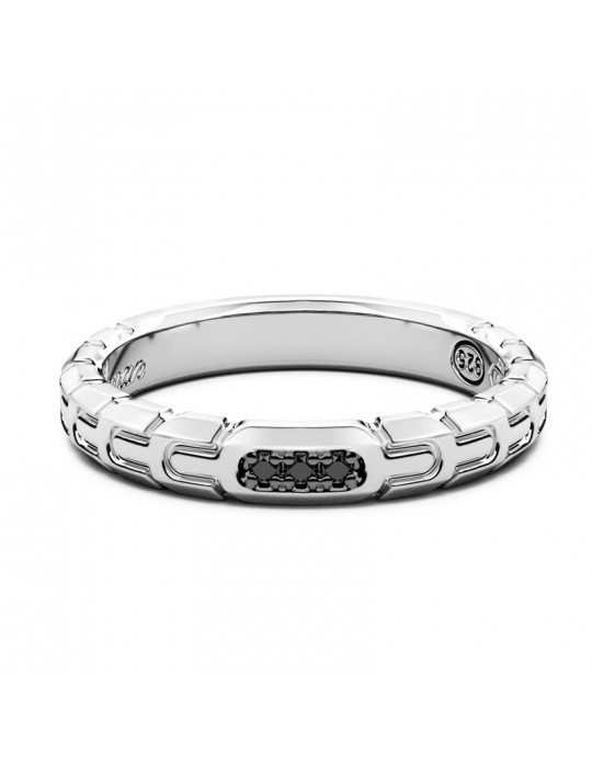 Zancan Ring - Insignia 925 - Silver 925% - Black Spinels - EXA156