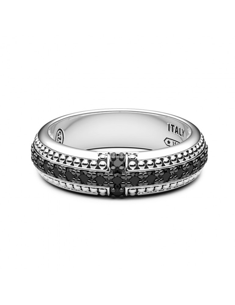 Anello Zancan - Cosmopolitan - Sfere-Argento 925%-Spinelli Neri-EXA163