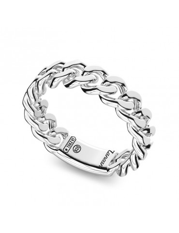 Zancan Ring - Cuban - 925% Silver - Groumette Mesh - EXA219