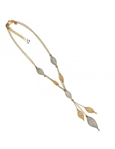 Boccadamo Necklace - Gilded and Silvered Bronze - Spirals - GR255D 2