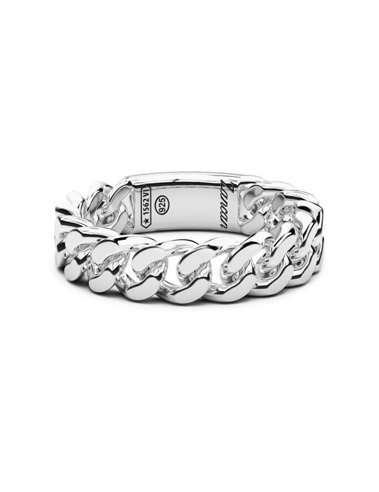 Zancan Ring - Cuban - 925% Silver - Groumette Mesh - EXA219