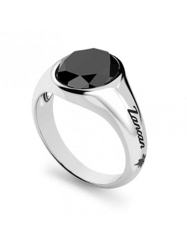 Zancan Ring for Men - Eternity 925 - Chevalier - Black Onyx - EXA238