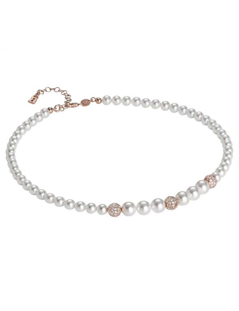 Boccadamo Rose Gold Necklace with Swarovski Pearls for Woman - 0