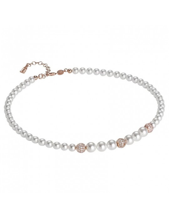 Boccadamo Rose Gold Necklace with Swarovski Pearls for Woman - 0