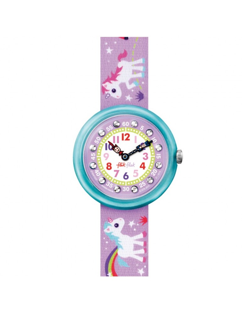 Orologio Flik Flak - Magical Unicorns - Viola - 32mm -Unicorni-FBNP033