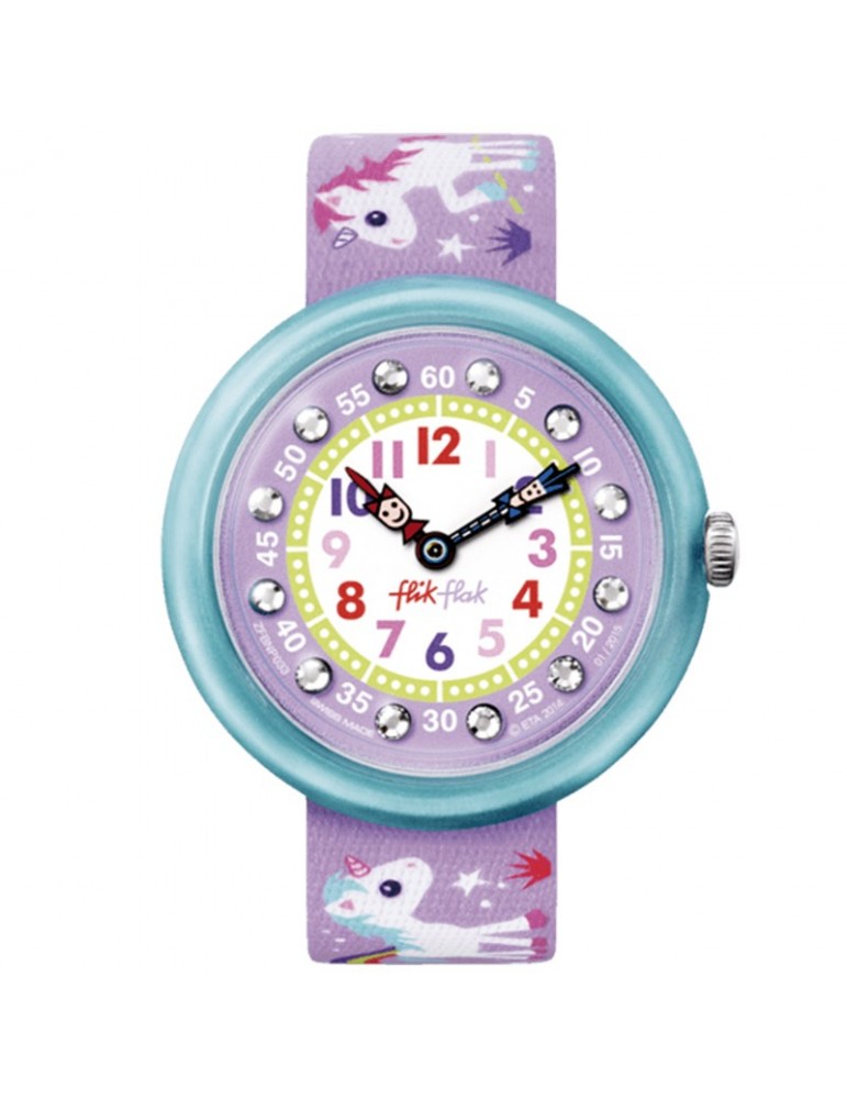 Orologio Flik Flak - Magical Unicorns - Viola - 32mm -Unicorni-FBNP033