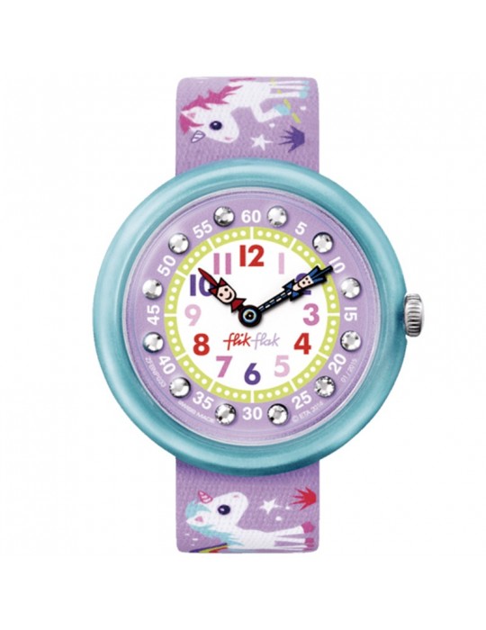 Flik Flak Watch - Magical Unicorns - Purple - 32mm - Unicorns-FBNP033