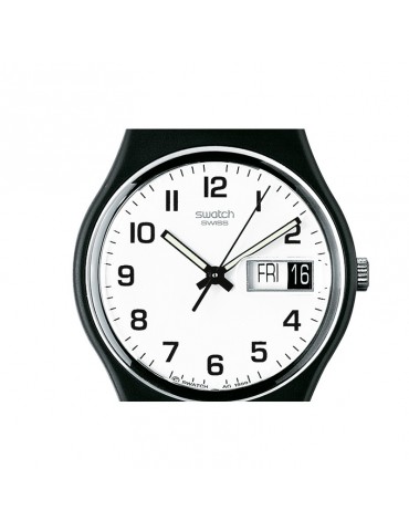 Swatch Watch - Once Again Time and Date Black 34mm Black White - 0 2