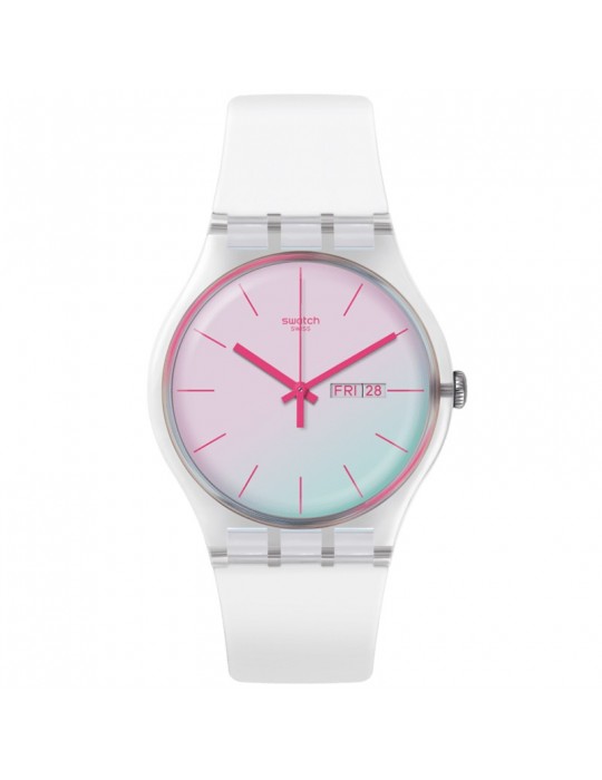 Swatch Watch - PolaWhite - White - 41 mm - Turquoise - SO29K704-S14 Swatch Watch - PolaWhite - White - 41 mm - Turquoise - SO29K704-S14
