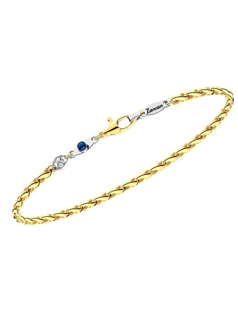 Bracciale Zancan Uomo - Insignia Gold - Oro Giallo - Zaffiro - UB059GB