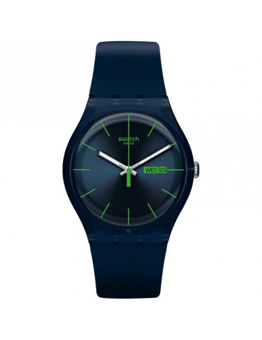 Swatch Watch - New Gent - Blue Rebel-Blue-41mm-Green Indexes-SO29N704
