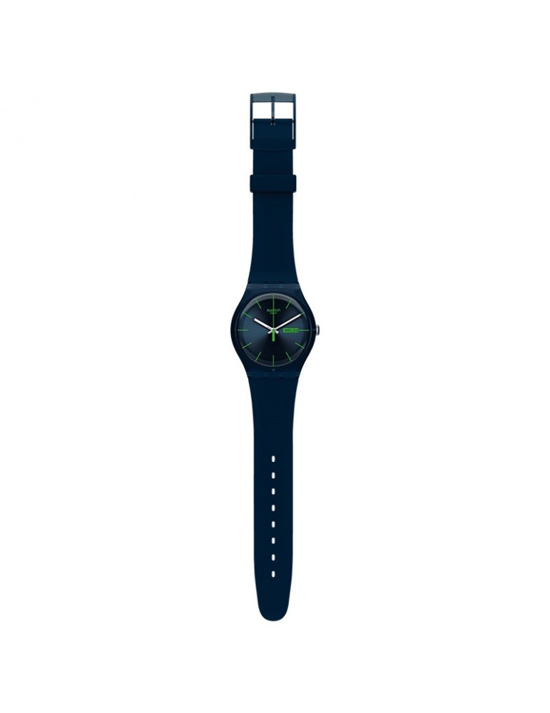 Swatch Watch - New Gent - Blue Rebel-Blue-41mm-Green Indexes-SO29N704