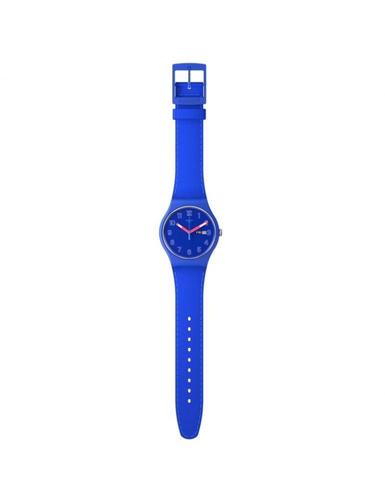 Swatch Watch - Cobalt Disco - Blue - 41mm - Pink Hands - SO29N705