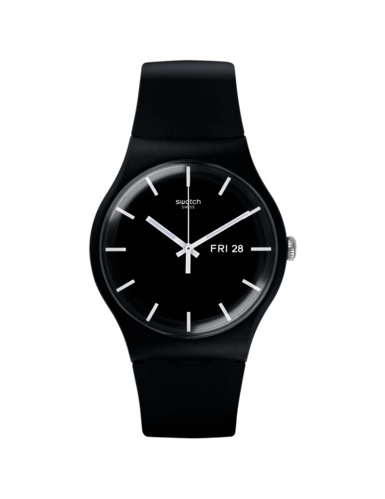Swatch Watch - Mono Black - Black - 41mm - White Hands-SO29B704