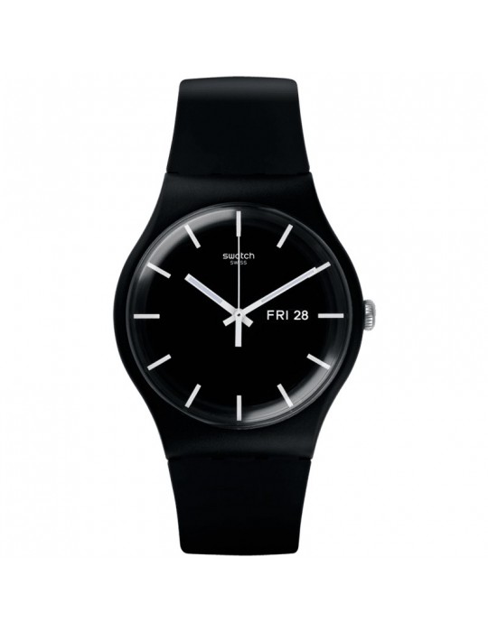 Orologio Swatch - Mono Black - Nero - 41mm - Lancette Bianche-SO29B704