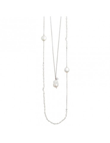 Boccadamo Woman's Necklace - Two Strands with Natural and Baroque Pearls - 0