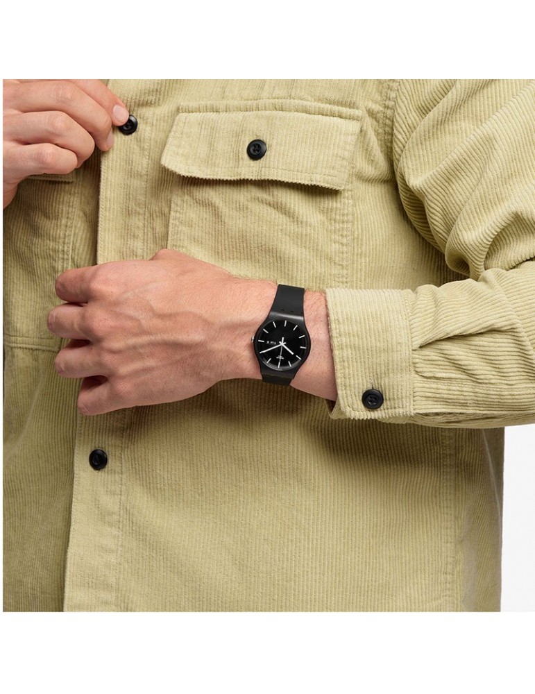 Orologio Swatch - Mono Black - Nero - 41mm - Lancette Bianche-SO29B704