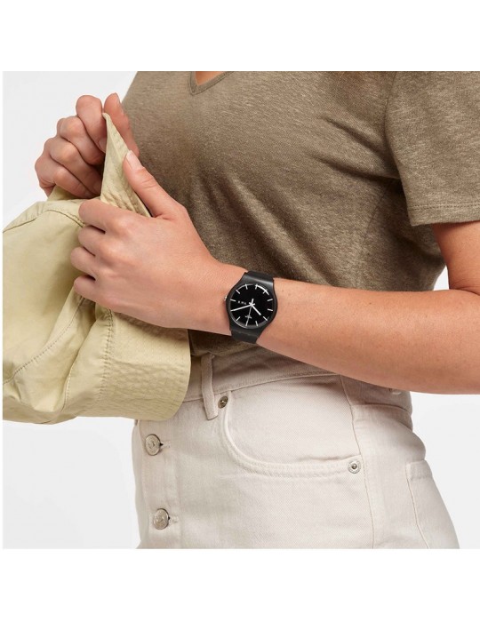 Orologio Swatch - Mono Black - Nero - 41mm - Lancette Bianche-SO29B704