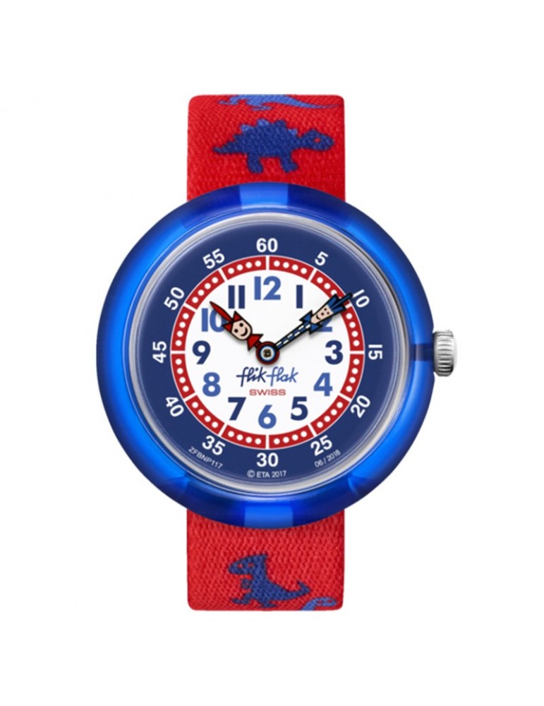 Orologio Flik Flak Dinosauritos Rosso 32mm Dinosauri -FBNP117