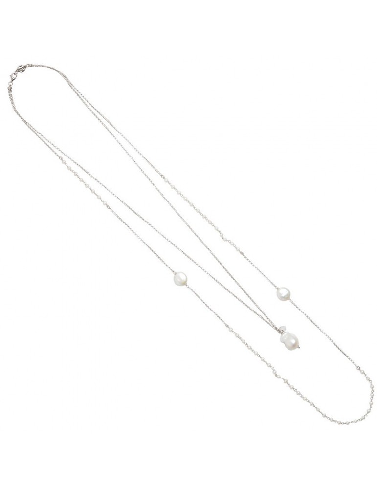Boccadamo Woman's Necklace - Two Strands with Natural and Baroque Pearls - 0