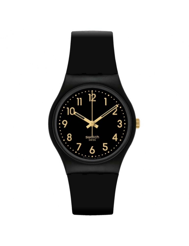 Swatch Watch - Classic - Golden Tac - Black - 34mm - Golden-SO28B113