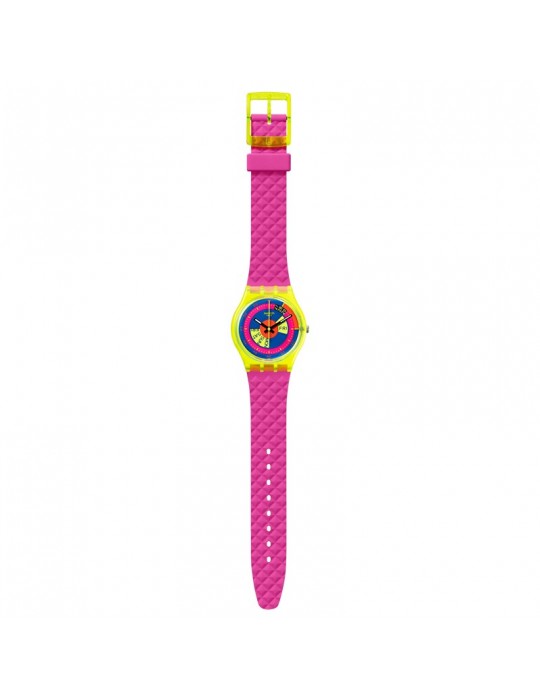 Orologio Swatch - Shades of Neon - Tempo e Data-Rosa-34mm-Blu-SO28J700