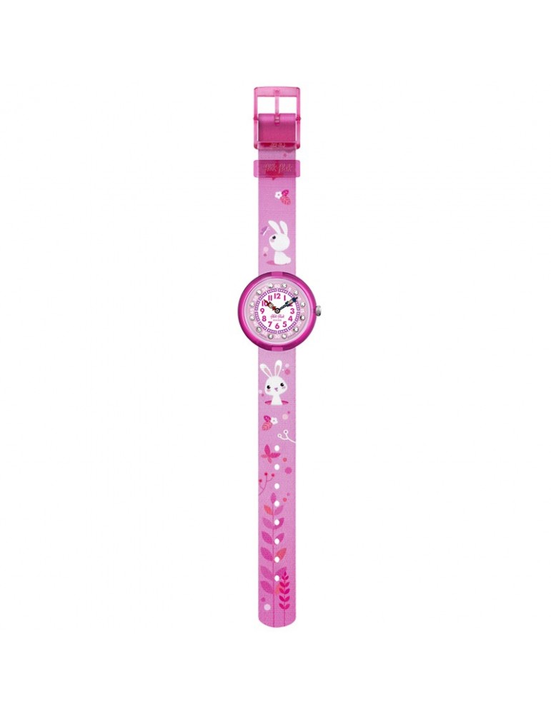 Flik Flak Watch-Mystical Woods-So Cute-Pink-32mm-Bunnies-FBNP143