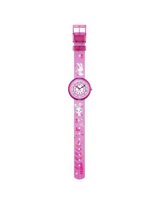 Orologio Flik Flak-Mystical Woods-So Cute-Rosa-32mm-Coniglietti-FBNP143