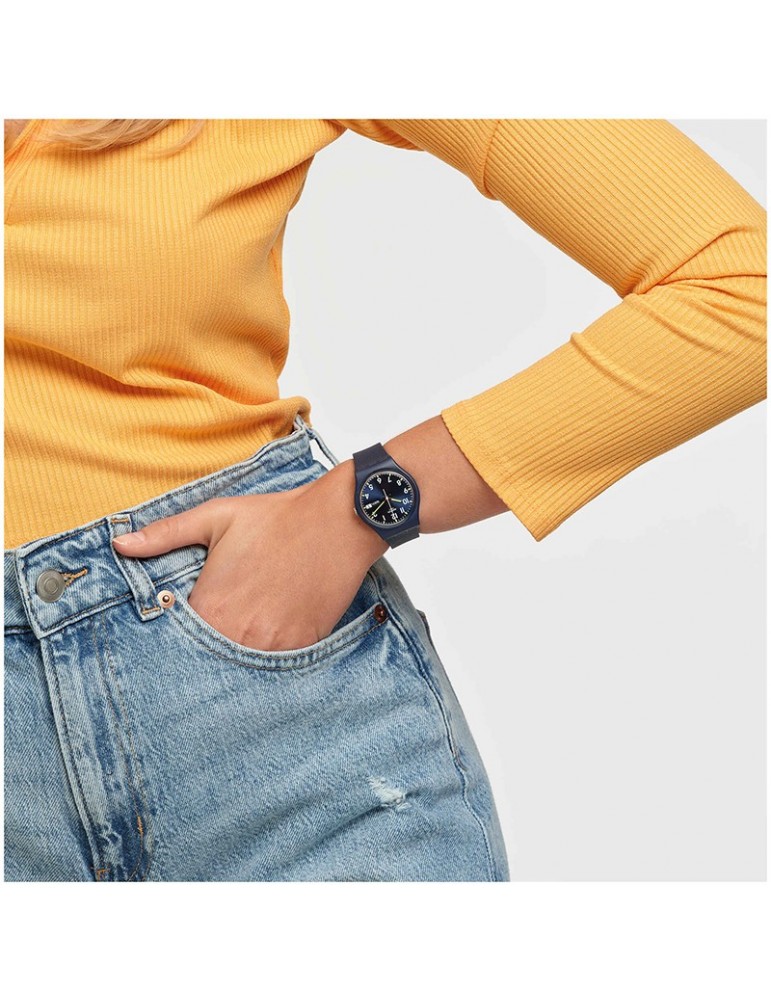 Orologio Swatch - Classic - Sir Blue - Tempo e Data - 34mm - Blu - SO28N702