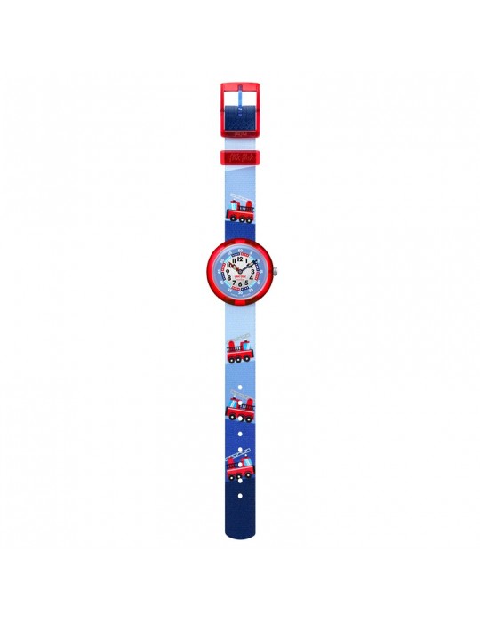 Orologio Flik Flak - Firetruck - 32mm - Azzurro - Pompieri - FBNP160