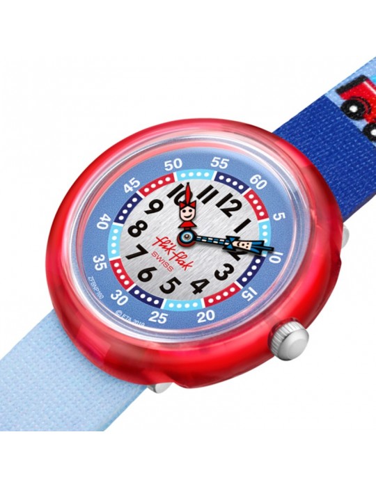 Orologio Flik Flak - Firetruck - 32mm - Azzurro - Pompieri - FBNP160