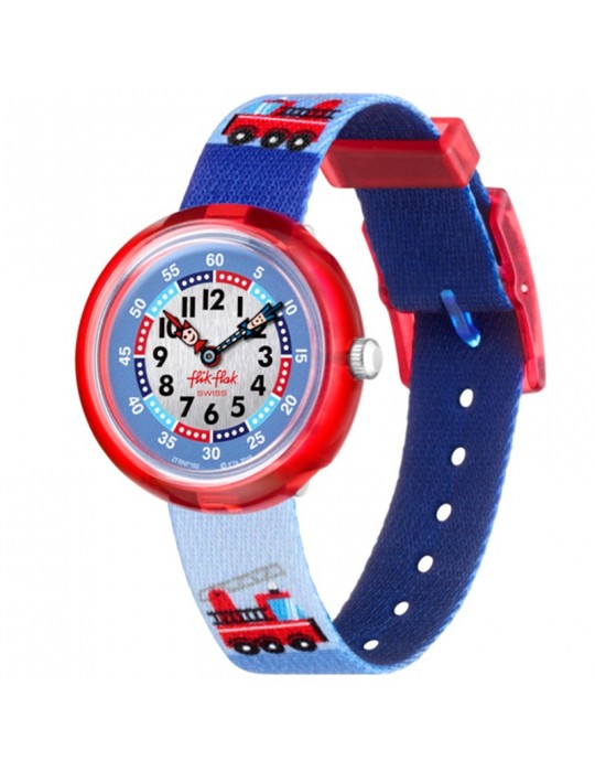 Orologio Flik Flak - Firetruck - 32mm - Azzurro - Pompieri - FBNP160