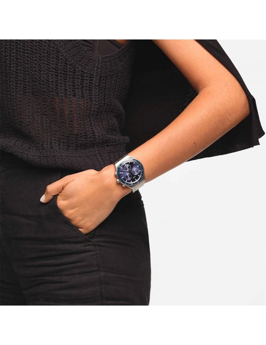 Orologio Swatch - Cobalt Lagoon - Cronografo - Silver-43mm-Blu-YVS496G
