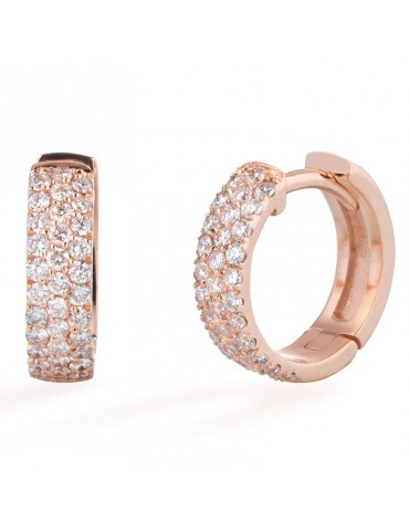 Orecchini Buonocore - Cerchietto - Oro Rosa - Diamanti - 910O01DP