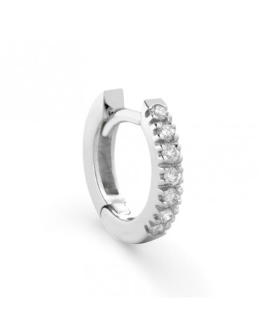 Buonocore Single Earring - Eternity Round Circle in 18K White Gold with White Diamonds 0.05 ct - 0